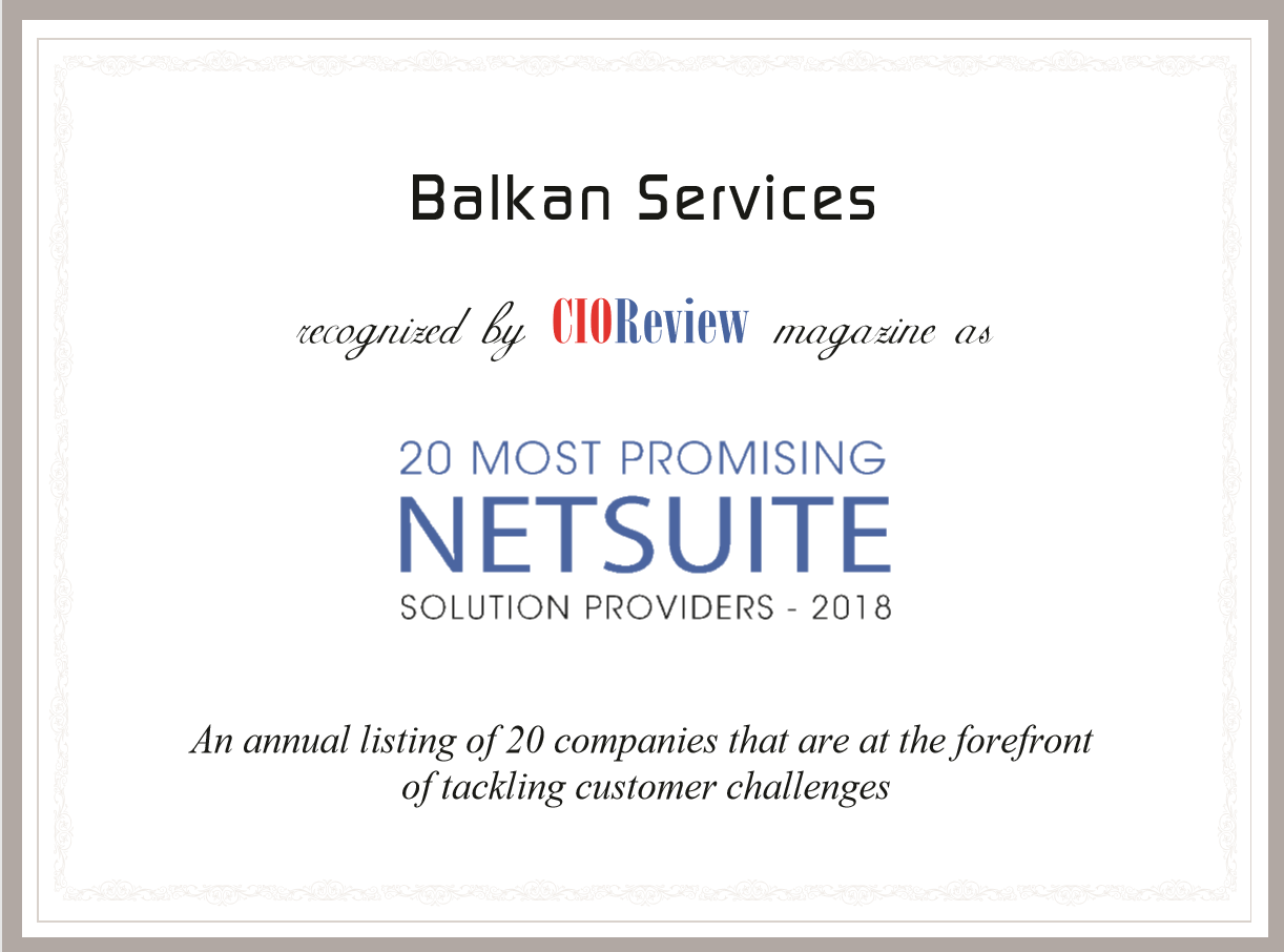 Balkan Services certificate