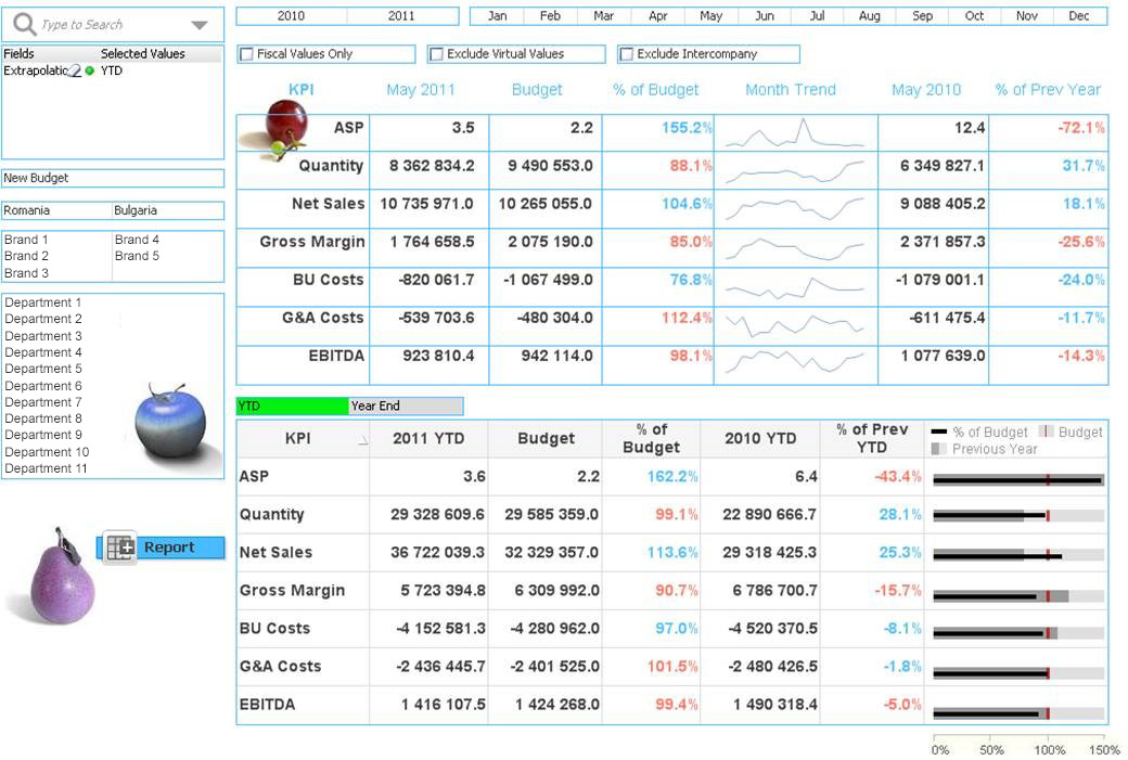 QlikView dashboard - Balkan Services